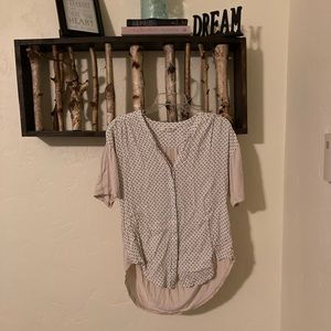 Flowy black and white blouse